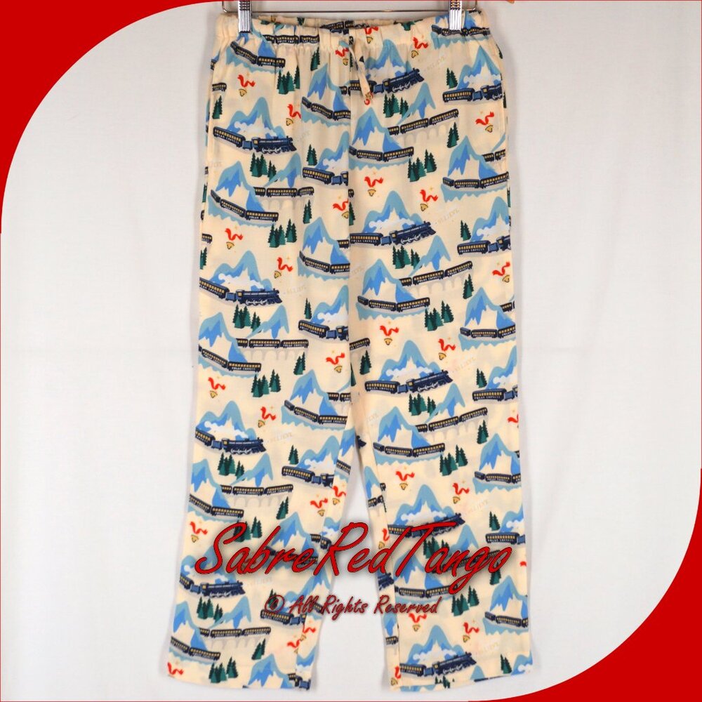 NWT Hanna Andersson Warner Bros Flannel Pajama Set Polar Express Print 150 12 - Picture 5 of 7